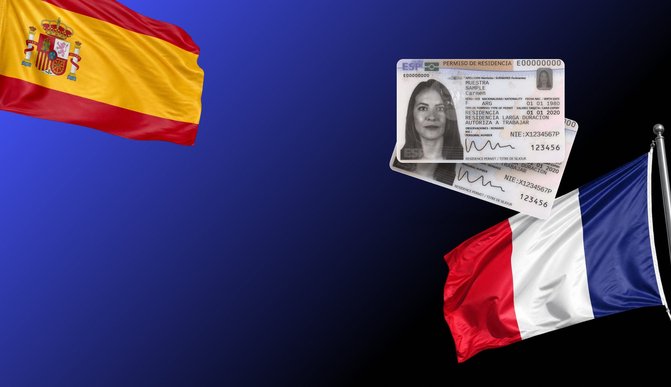 Spanish and French residence permits